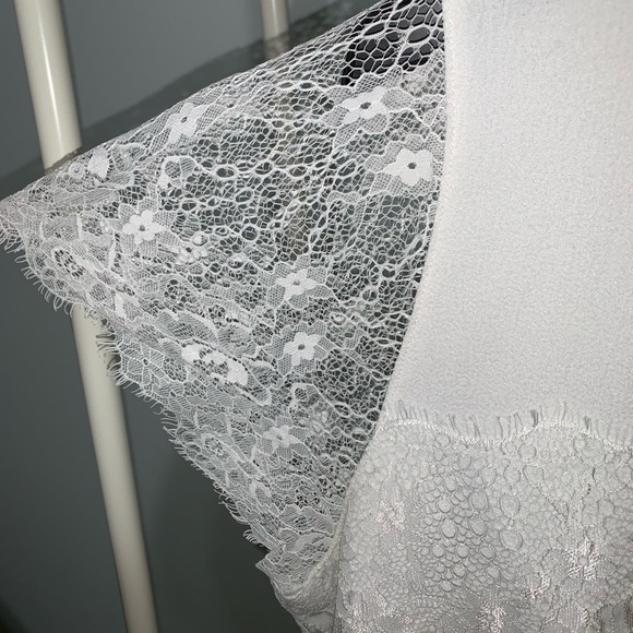 City Chic White Lace Panel Top - Picture 6 of 8